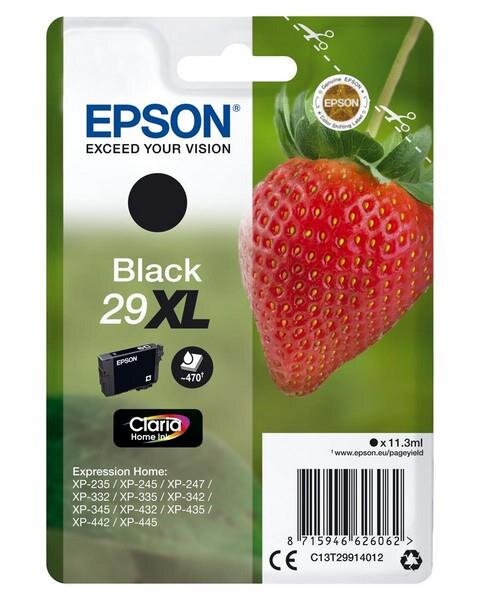 Epson Strawberry Singlepack Black 29XL Claria Home Ink - Hohe (XL-) Ausbeute - Tinte auf Pigmentbasis - 11,3 ml - 470 Seiten - 1 St&uuml;ck(e)