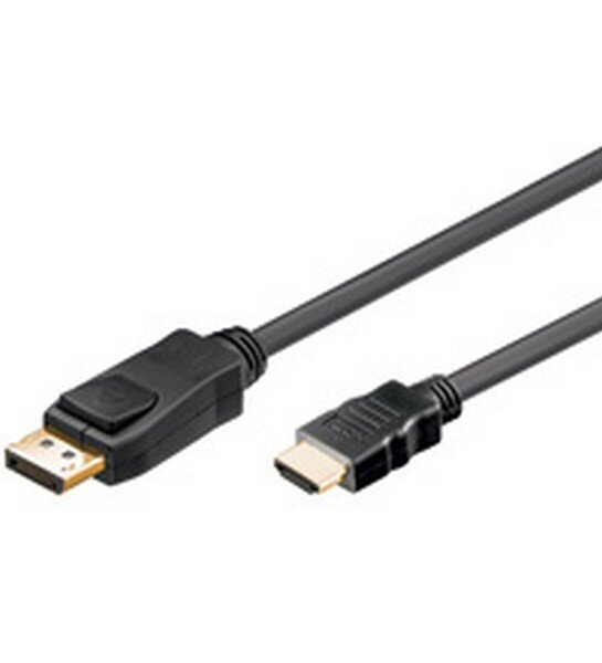 Wentronic 3m DP/HDMI - 3 m - DisplayPort - HDMI - Gold - Schwarz - M&auml;nnlich/M&auml;nnlich