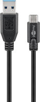 Wentronic Kabel / Adapter - 3 m - USB A - USB C - USB 3.2 Gen 1 (3.1 Gen 1) - Männlich/Männlich - Schwarz