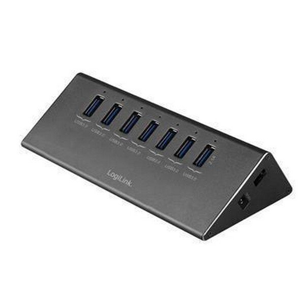 LogiLink UA0228 - USB 3.2 Gen 1 (3.1 Gen 1) Micro-B - USB 2.0 - 5000 Mbit/s - Aluminium - Schwarz - Aktivit&auml;t - 12 V