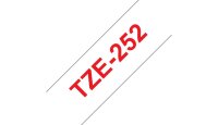 Brother TZe-252 Schriftband rot auf wei&szlig; 24 mm - Etiketten/Beschriftungsb&auml;nder