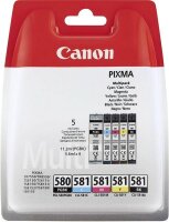Canon PGI-580BK/CLI-581 BK/C/M/Y Pigment + Ink Cartridge...