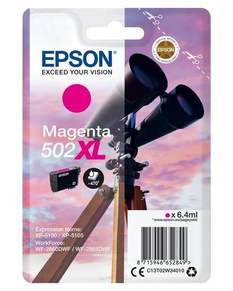Epson Singlepack Magenta 502XL Ink - Hohe (XL-) Ausbeute - Tinte auf Pigmentbasis - 6,4 ml - 470 Seiten - 1 St&uuml;ck(e)