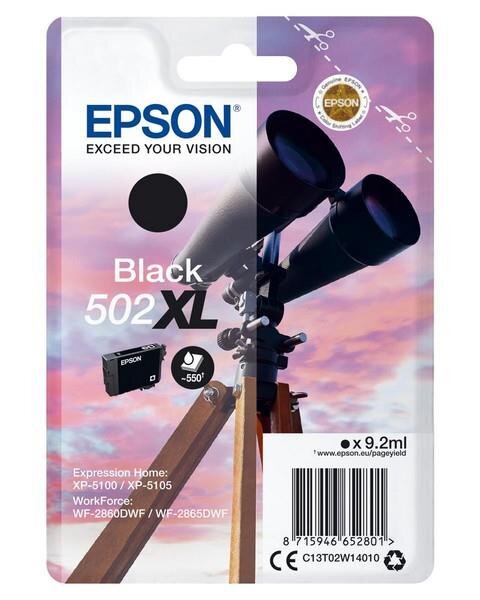 Y-C13T02W14010 | Epson Singlepack Black 502XL Ink - Hohe (XL-) Ausbeute - Tinte auf Pigmentbasis - 9,2 ml - 550 Seiten - 1 Stück(e) | C13T02W14010 | Tintenpatronen |