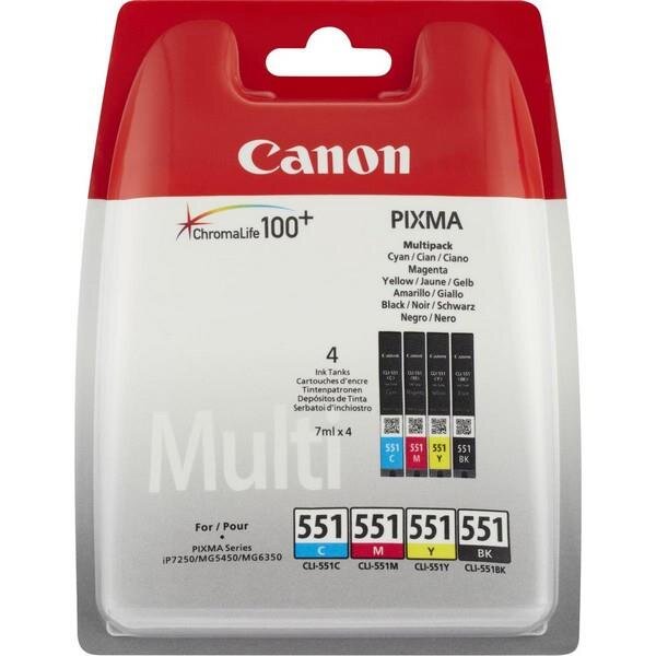 Canon CLI-551 C/M/Y/BK w/o sec - Standardertrag - 4 St&uuml;ck(e) - Multipack